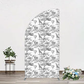 Lofaris Wild Animals Forest Happy Birthday Half Moon Arch Backdrop